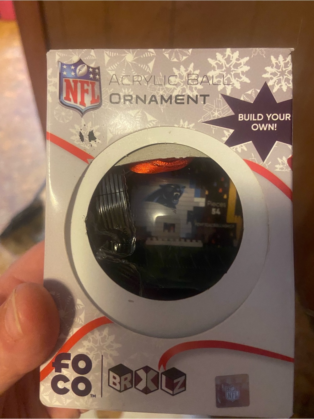 NFL Acrylic build your own Ball Ornament Carolina panthers